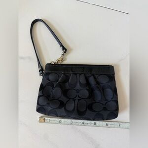 Coach Black Signature Wristlet Clutch